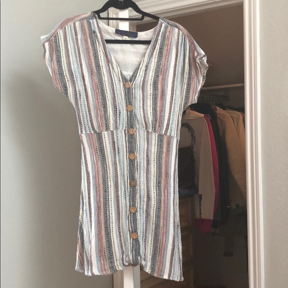 Multi stitch dress with wooden buttons - Picture 1 of 5